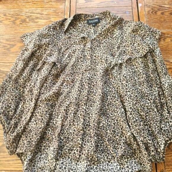 SALONI Leopard Chloe Top sz 8 - Picture 2 of 5